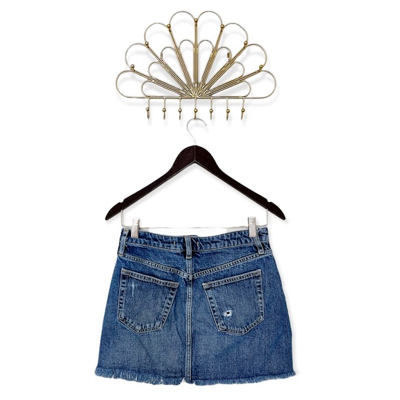 Free People Denim Distressed Mini Skirt - Picture 2 of 3